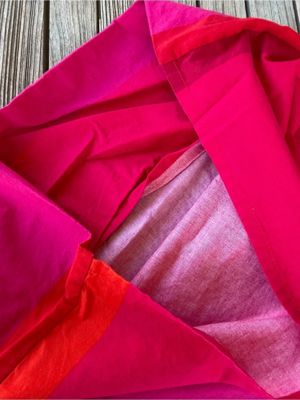 Y2K IKEA Brunkrissla 3-Piece Full Duvet Cover Set Pink Orange Plaid 100% Cotton